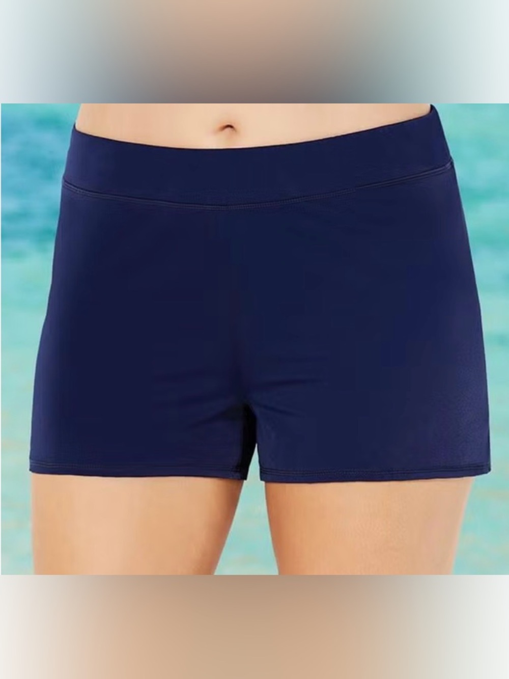 Chlorine Resistant Banded Swim Shorts Navy Plus Size 34 NWT